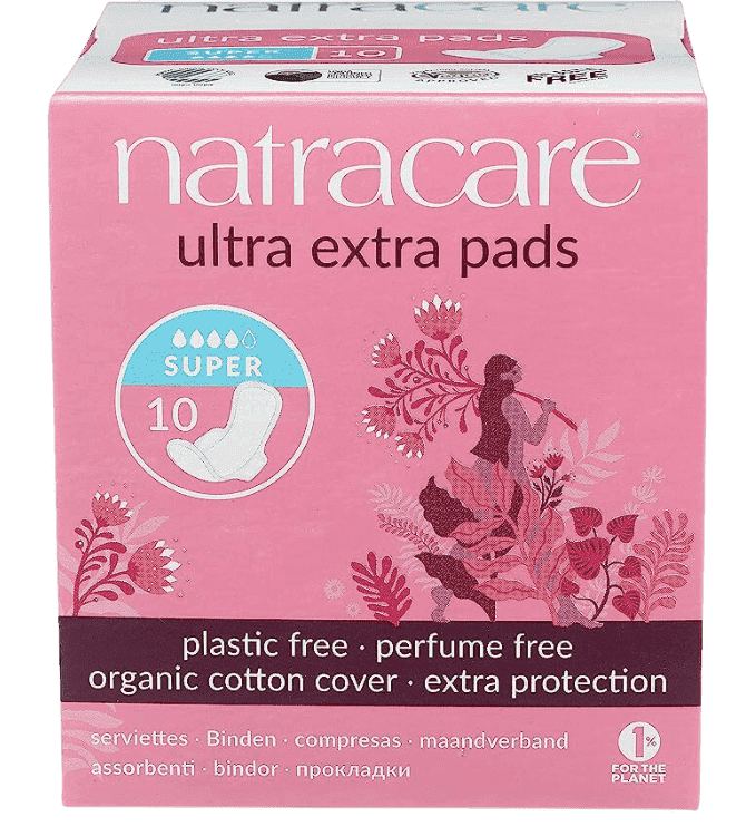 Ультратонкие прокладки с крылышками Natracare Extra Super 4 капли 10шт
